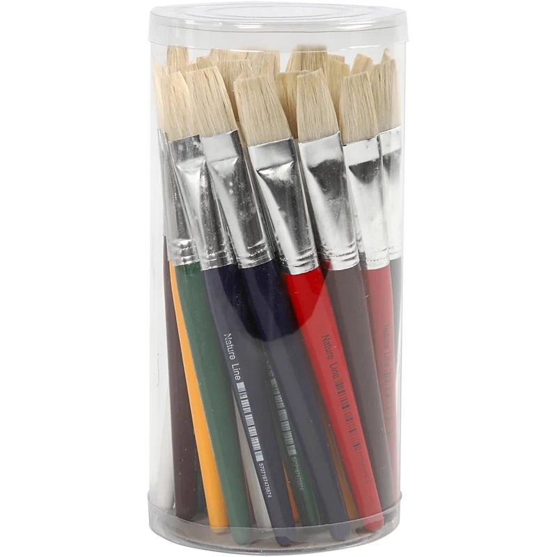 Kinderpinsel, L 19 cm, B 15 mm, Flach, 30 Stk/ 1 Pck [HOB-10351]