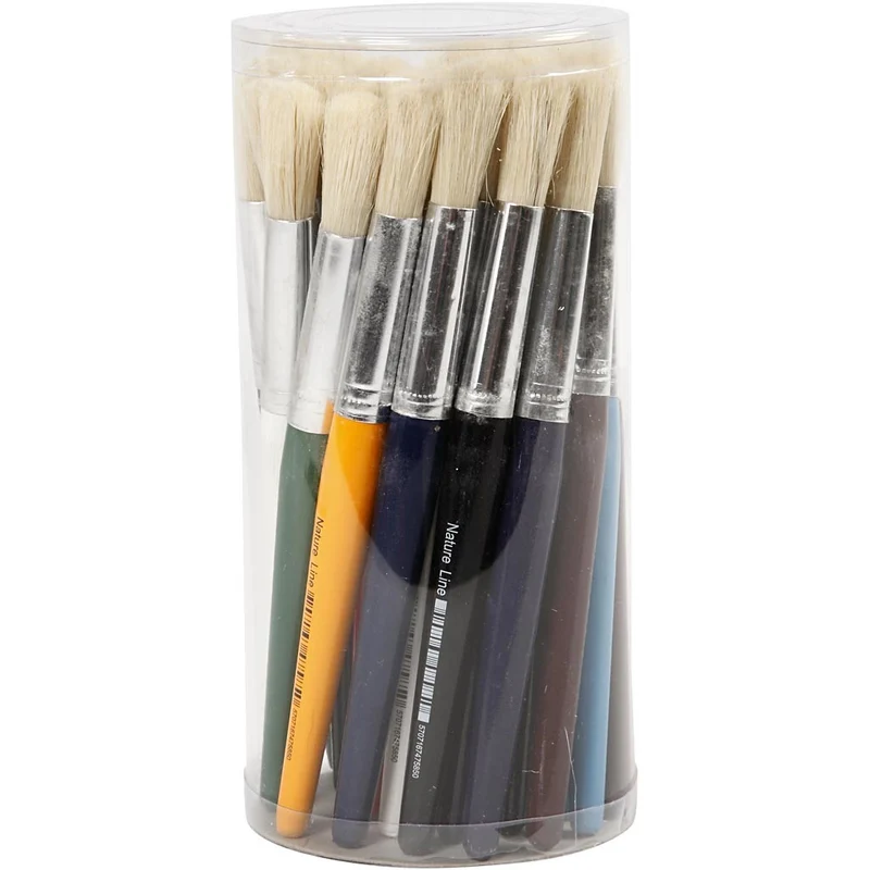 Kinderpinsel, L 19 cm, B 12 mm, rund, 30 Stk/ 1 Pck [HOB-10350]