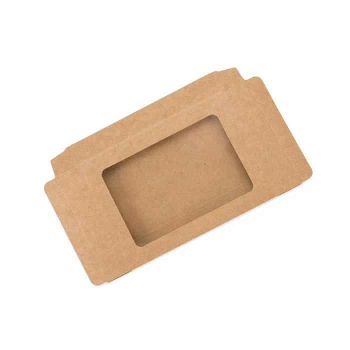 Pappschachteln Kraft Braun mit Fenster 9.5x1.5x13.2cm (25 Stück) [WKRG10]