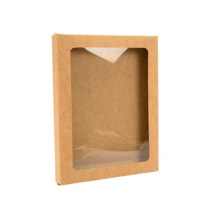Pappschachteln Kraft Braun mit Fenster 9.5x2.2x13.2cm (25 Stück) [WKRG246]