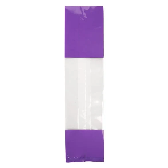 Bedruckte Beutel Lila - 6.7x4.8x27.3cm mit Seitenfalten (100 Stück) [G2PL]