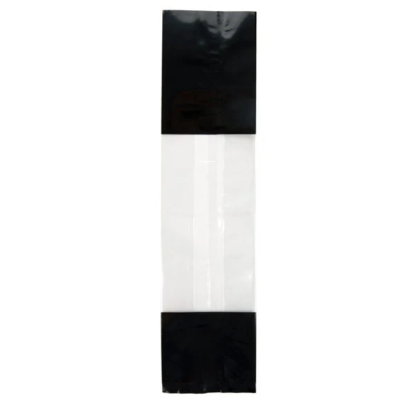 Bedruckte Beutel Schwarz - 6.7x4.8x27.3cm mit Seitenfalten (100 Stück) [G2BK]