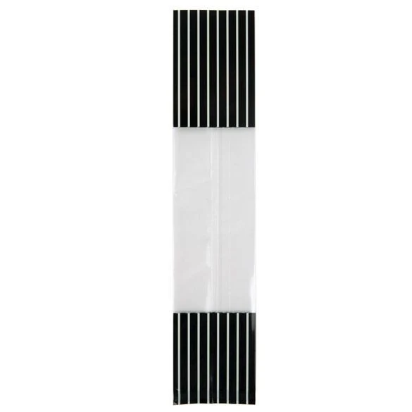 Bedruckte Beutel Schwarz mit Creme Streifen - 5.1x4.8x24.1cm mit Seitenfalten (100 Stück) [G1BKC]