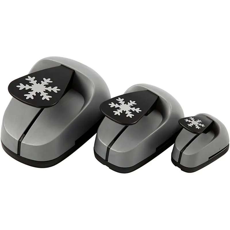 Stanzer-Set, Schneeflocke, Größe 25+49+75 mm, 3 Stk/ 1 Pck [HOB-112960]