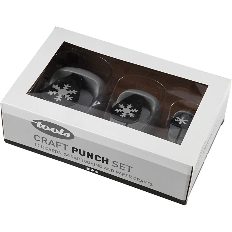 Stanzer-Set, Schneeflocke, Größe 25+49+75 mm, 3 Stk/ 1 Pck [HOB-112960]