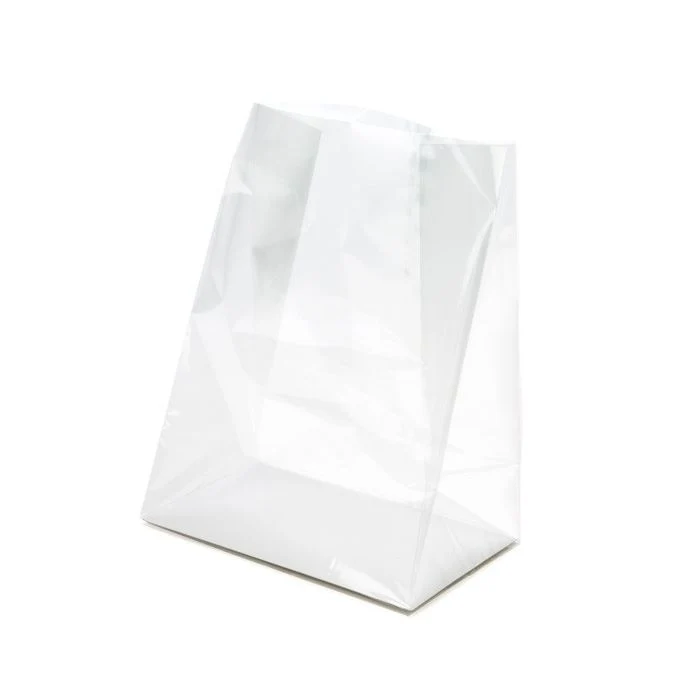 Blockbodenbeutel 17.8x10.2x22.9cm Transparent mit Bodenblatt (100 Stück) [FGPBH8]