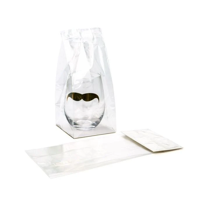 Blockbodenbeutel 10.2x10.2x22.9cm Transparent mit Bodenblatt (100 Stück) [FGPBH7]