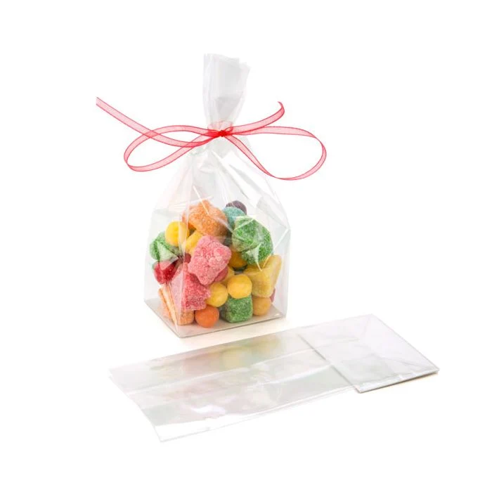 Blockbodenbeutel 5.1x3.8x12.7cm Transparent mit Bodenblatt (100 Stück) [FGPBH3]
