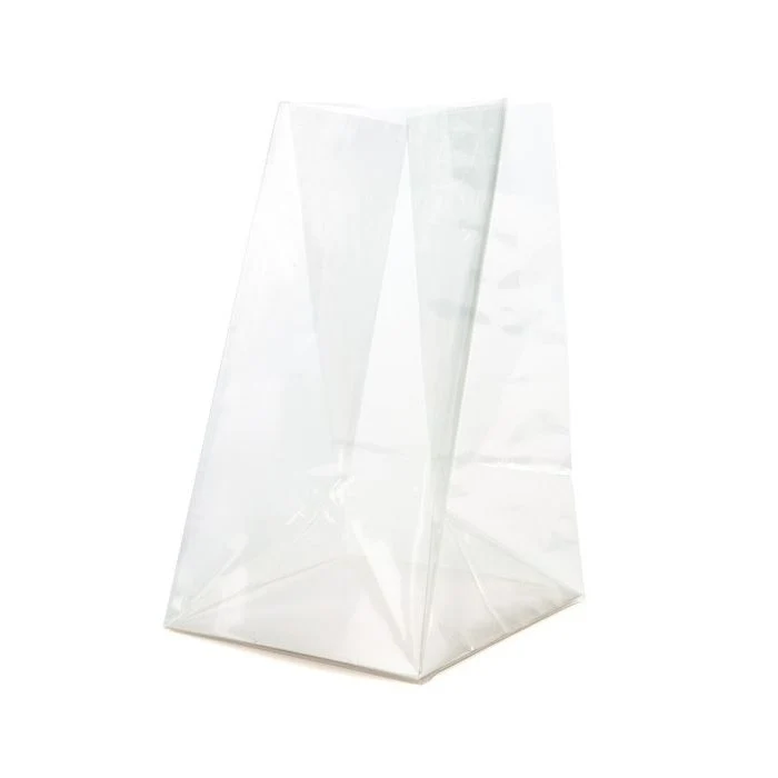 Blockbodenbeutel 8.9x5.7x24.8cm Transparent mit Bodenblatt (100 Stück) [FGPBH15]