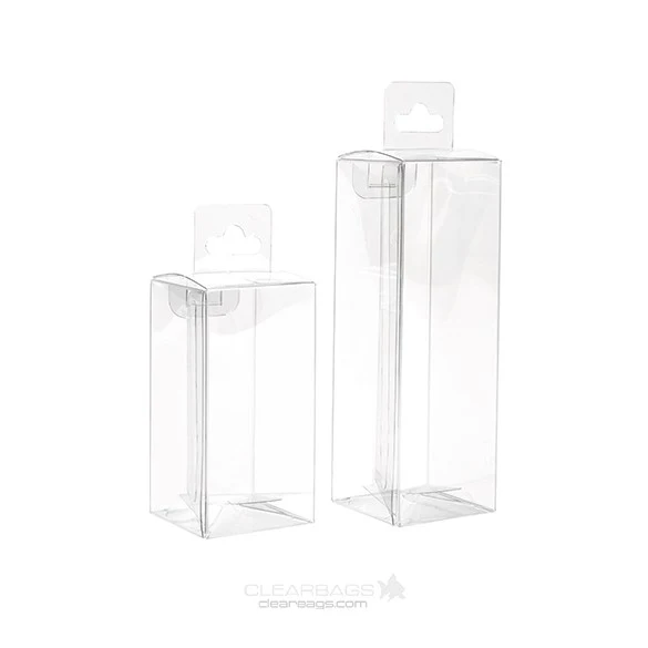 Klarsichtschachteln 4.3x4.3x8.6cm Transparent mit Aufhängeloch (25 Stück) [CHFB323]