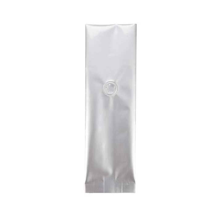Kaffeebeutel Silber mit Ventil 8x6x26cm | 285 Gramm (50 Stück) [SGC1S]