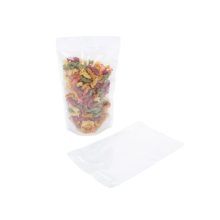 Standbodenbeutel Reispapier Transparent/Weiß 17.1x8.9x28.6cm | 340 Gramm (100 Stück) [ZBGR4WC]
