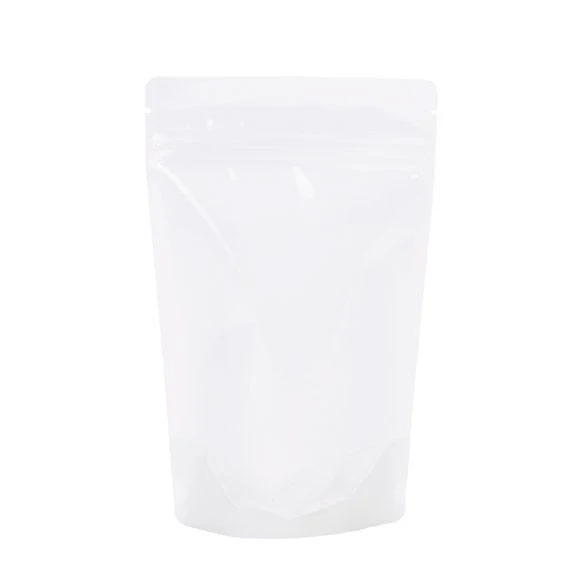 Standbodenbeutel Reispapier Transparent/Weiß 13x7.9x20.6cm | 110 Gramm (100 Stück) [ZBGR3WC]