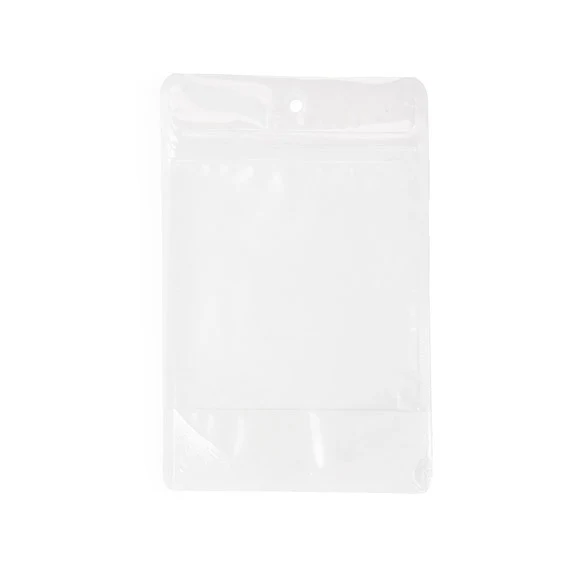 Standbodenbeutel Reispapier Transparent/Weiß 11.9x7.6x18.4cm | 110 Gramm (100 Stück) [ZBGR46WC]
