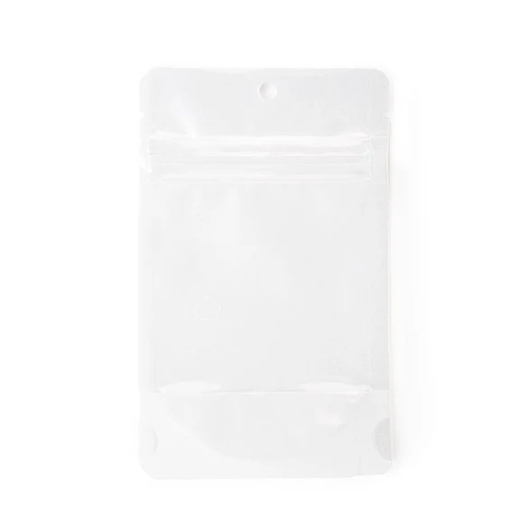 Standbodenbeutel Reispapier Transparent/Weiß 8x5x13cm | 28 Gramm (100 Stück) [ZBGR1WC]