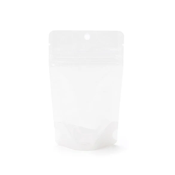 Standbodenbeutel Reispapier Transparent/Weiß 8x5x13cm | 28 Gramm (100 Stück) [ZBGR1WC]