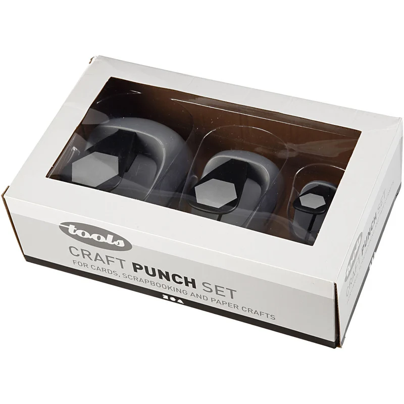 Stanzer-Set, Hexagon, Größe 25+49+75 mm, 3 Stk/ 1 Pck [HOB-11271]