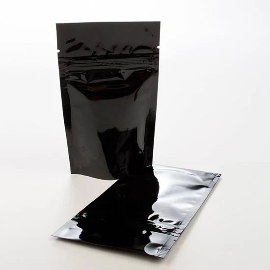 Standbodenbeutel Schwarz 8x5x13cm | 28 Gramm (100 Stück) [ZBGM1B]