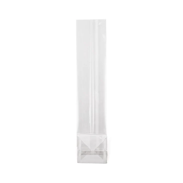 Blockbodenbeutel 4.4x4.4x21.6cm Transparent mit Bodenblatt (100 Stück) [FGPBH10]