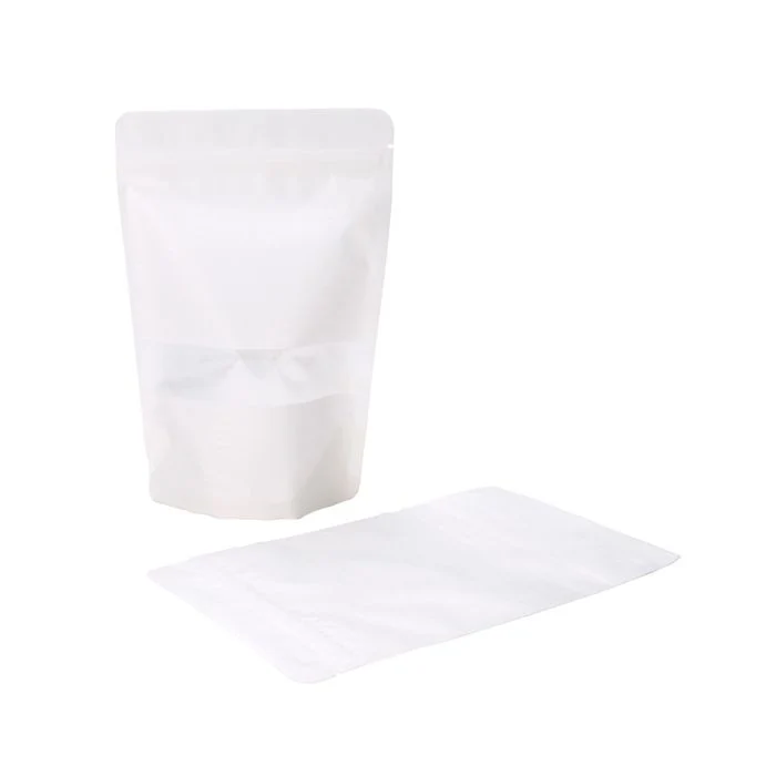 Standbodenbeutel Reispapier Weiß 17x9x28.5cm | 340 Gramm (100 Stück) [ZBGR4W]