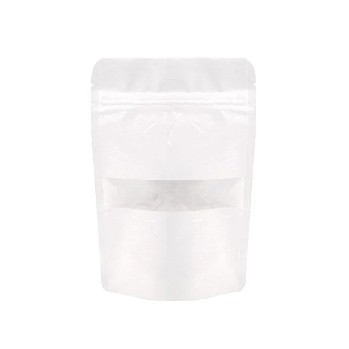 Standbodenbeutel Reispapier Weiß 10.2x6x15.2cm (100 Stück) [ZBGR2W]