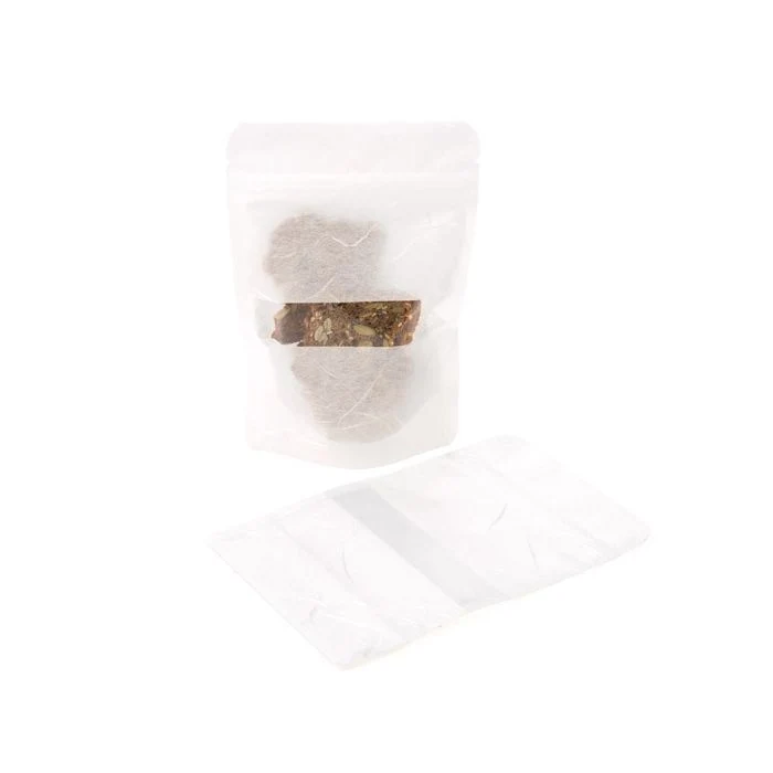 Standbodenbeutel Reispapier Weiß 10.2x6x15.2cm (100 Stück) [ZBGR2W]
