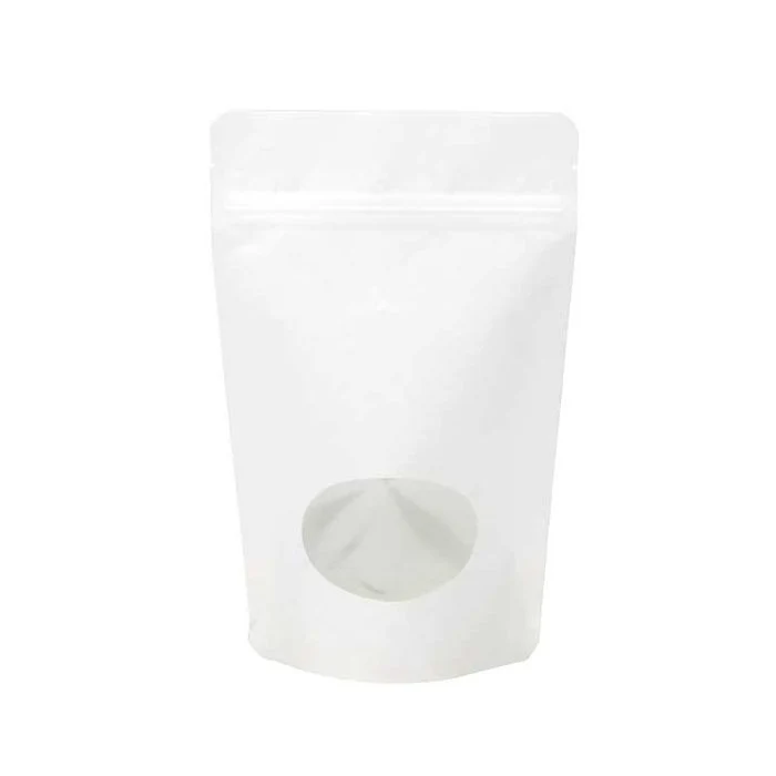 Standbodenbeutel Kraft Weiß 13x8x20.5cm (100 Stück) [ZBGO3WK]