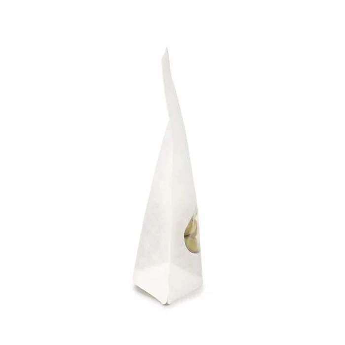 Standbodenbeutel Kraft Weiß 13x8x20.5cm (100 Stück) [ZBGO3WK]