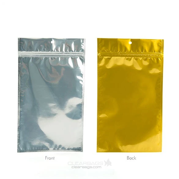 Druckverschlussbeutel Transparent/Silber 15.5x23.5cm mit Aufhängeloch (100 Stück) [HZBB7CG]