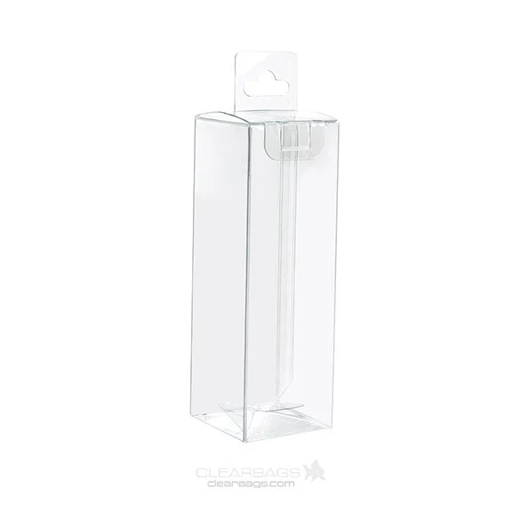 Klarsichtschachteln 4.3x4.3x13.1cm Transparent mit Aufhängeloch (25 Stück) [CHFB322]
