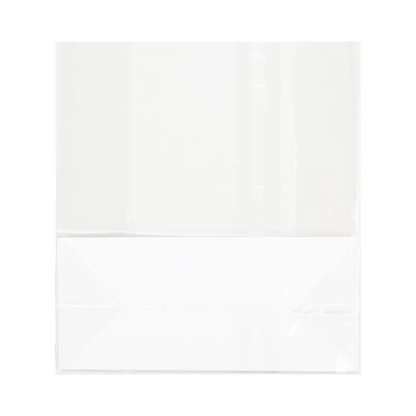 Blockbodenbeutel 12.7x5.7x12.7cm Transparent mit Bodenblatt (100 Stück) [FGPB18]