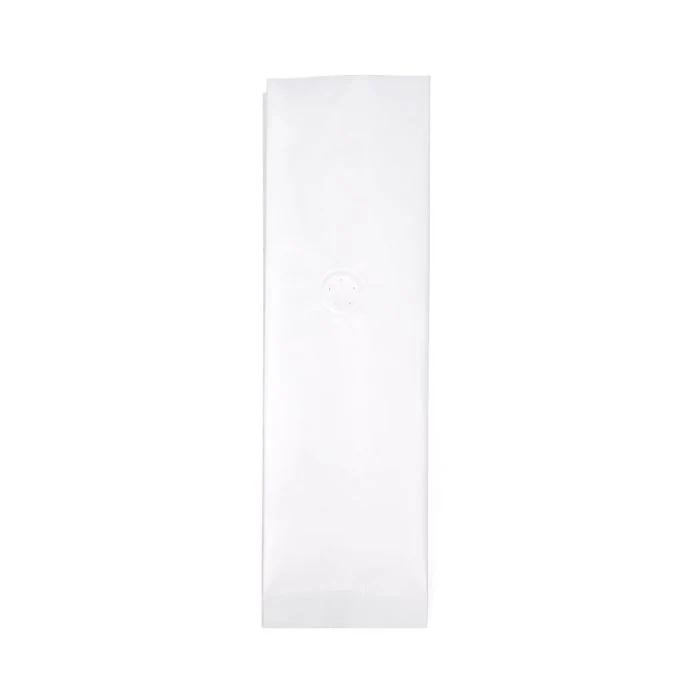Kaffeebeutel Mattweiß mit Ventil 8x6x26cm | 285 Gramm (50 Stück) [SGC1WM]