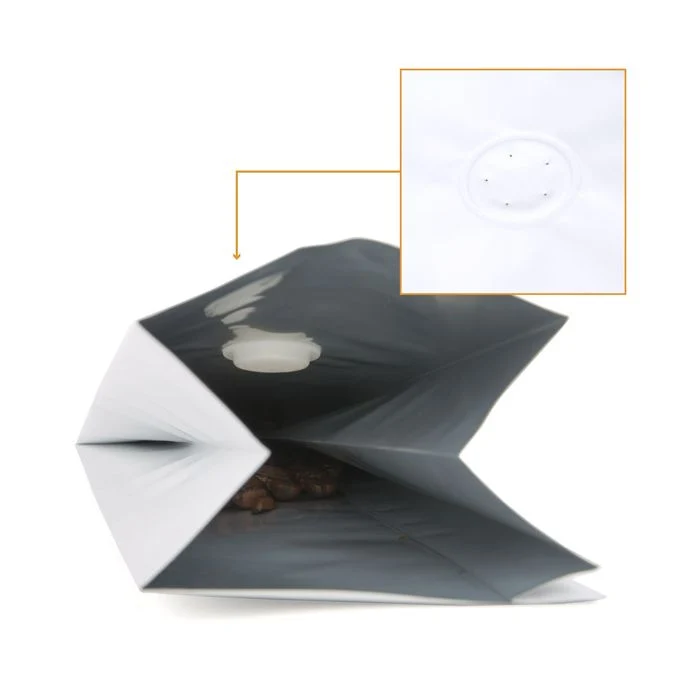 Kaffeebeutel Mattweiß mit Ventil 8x6x26cm | 285 Gramm (50 Stück) [SGC1WM]
