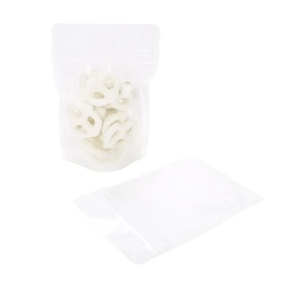 Standbodenbeutel Reispapier Transparent/Weiß 10.2x6x15.2cm | 57 Gramm (100 Stück) [ZBGR2WC]