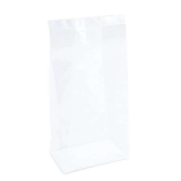 Blockbodenbeutel 7.6x5.1x16.5cm Transparent mit Bodenblatt (100 Stück) [FGPBH6]