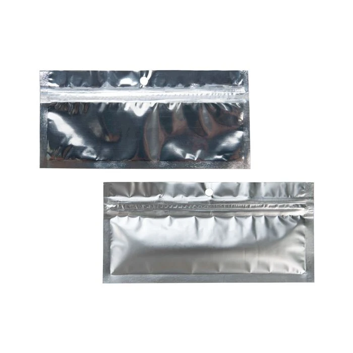 Druckverschlussbeutel Transparent/Silber 14x4.5cm mit Aufhängeloch (100 Stück) [HZBB8S]