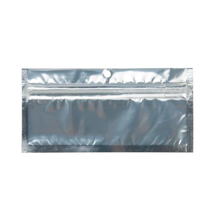 Druckverschlussbeutel Transparent/Weiß 14x4.5cm mit Aufhängeloch (100 Stück) [HZBB8CW]