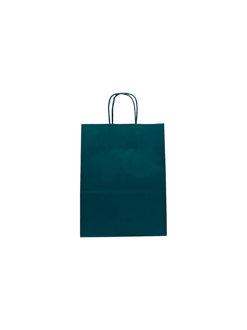 Papiertragetaschen Dunkelgrün 22x10x31cm Kraft 90g/m² (50 Stück) [PAM2231DKGR]