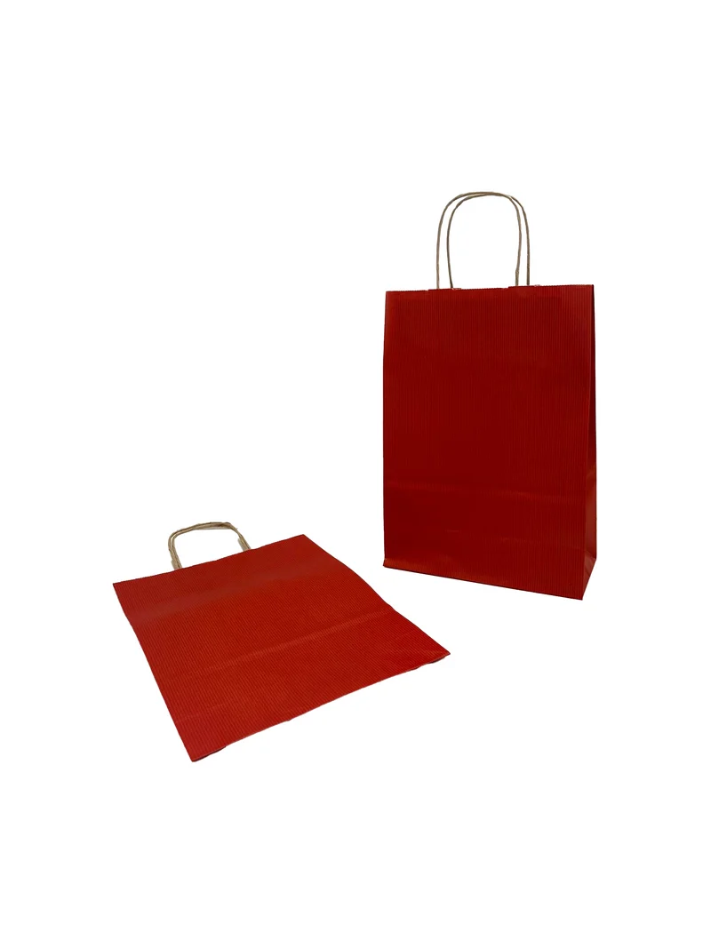 Papiertragetaschen Dunkelrot 22x10x31cm Kraft 90g/m² (50 Stück) [PAM2231DKR]