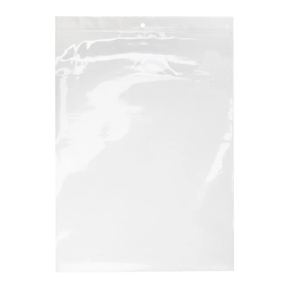 Druckverschlussbeutel mit Aufhängeloch 23x30.5cm Transparent PP 75 Mikron (100 Stück) [Z3R912]