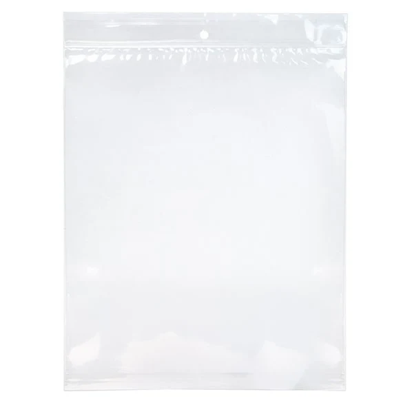 Druckverschlussbeutel mit Aufhängeloch 20.5x25.5cm Transparent PP 75 Mikron (100 Stück) [Z3R810]