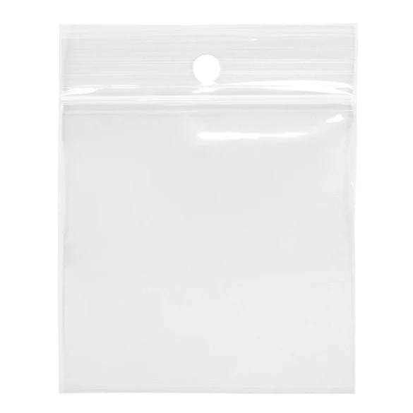 Druckverschlussbeutel mit Aufhängeloch 6.5x6.5cm Transparent PP 75 Mikron (100 Stück) [Z3R2H2H]