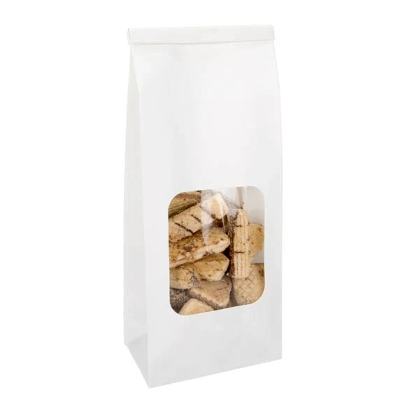 Kraftbeutel Weiß wiederverschließbar 10.8x6.4x26.7cm (100 Stück) [TTW2W]