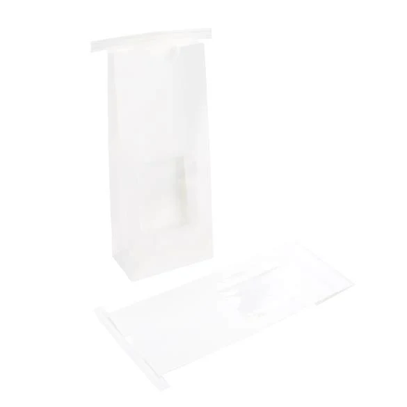 Kraftbeutel Weiß wiederverschließbar 10.8x6.4x26.7cm (100 Stück) [TTW2W]