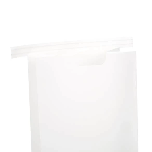 Kraftbeutel Weiß wiederverschließbar 10.8x6.4x26.7cm (100 Stück) [TTW2W]
