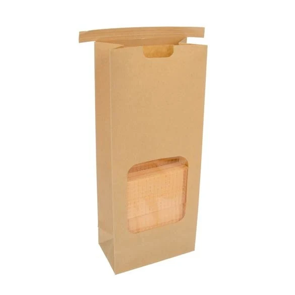 Kraftbeutel Braun wiederverschließbar 10.8x6.4x26.7cm (100 Stück) [TTW2K]