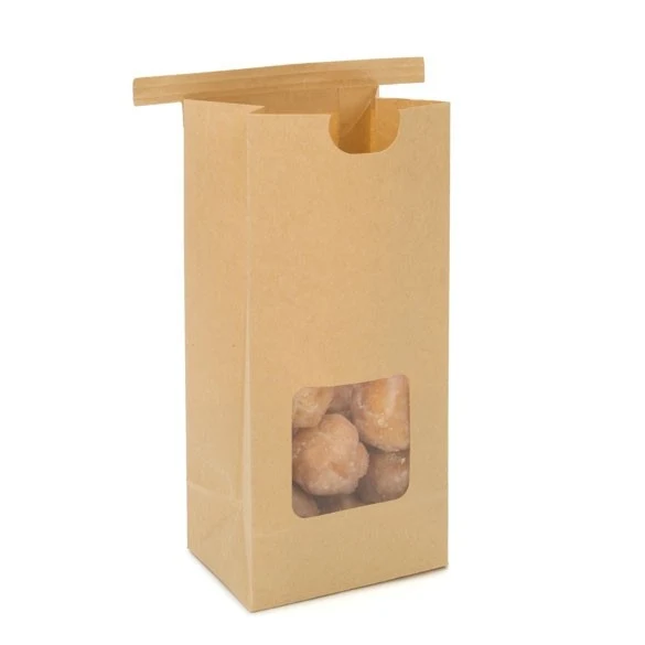 Kraftbeutel Braun wiederverschließbar 8,6x6,4x19,7cm (100 Stück) [TTW1K]