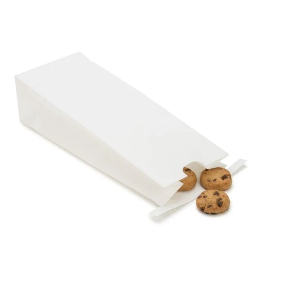 Kraftbeutel Weiß wiederverschließbar 10.8x6.4x26.7 cm (100 Stück) [TTB2W]