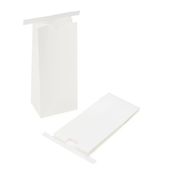 Kraftbeutel Weiß wiederverschließbar 8.6x6.4x19.7cm (100 Stück) [TTB1W]