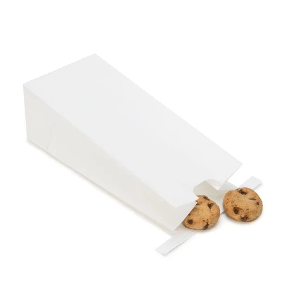 Kraftbeutel Weiß wiederverschließbar 8.6x6.4x19.7cm (100 Stück) [TTB1W]
